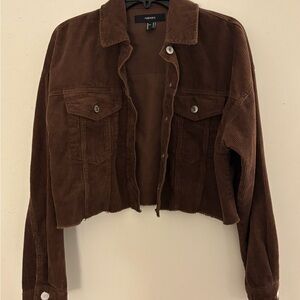 Forever 21 Brown Corduroy Jean Jacket